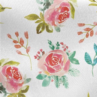 Watercolor Rubbing Rose Jersey Backed Fleece