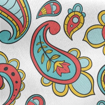 Tricolor Paisley Flower Jersey Backed Fleece