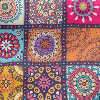 Lattice Wheal Flower Jersey Backed Fleece