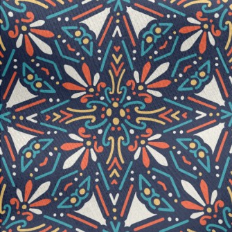 Kaleidoscope Of Flowers Jersey Backed Fleece