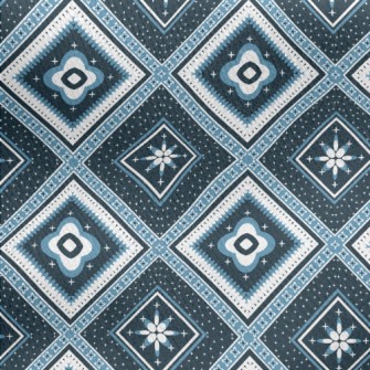 Square Ethnic Plaid Jersey Backed Fleece