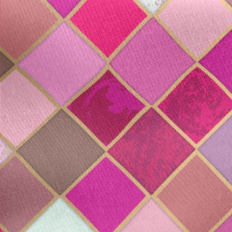 Pink Mosaic Jersey Backed Fleece