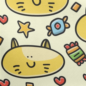 Cartoon Big Face Cat Pongee