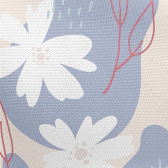 Depicting A Large White Flower Pongee