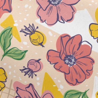 Bright Large Flowers Pongee