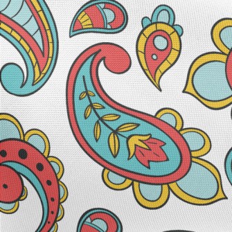 Tricolor Paisley Flower Pongee