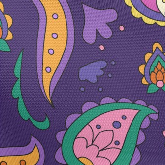 Simple Line Paisley Flower Pongee