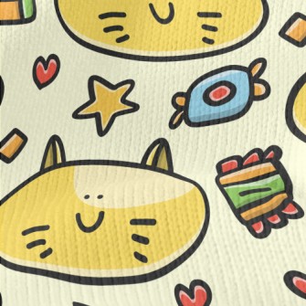 Cartoon Big Face Cat Stretch Jersey