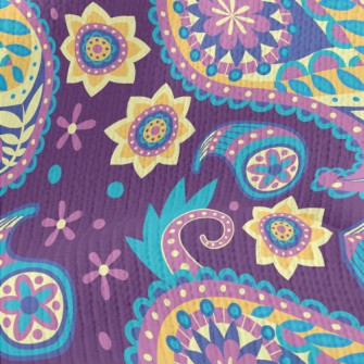 Psychedelic Paisley Flower Stretch Jersey