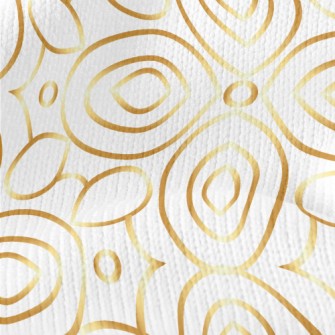 Gold Edge Floral Lines Stretch Jersey