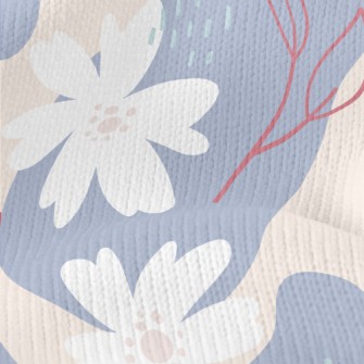 Depicting A Large White Flower Stretch Jersey