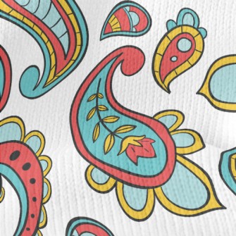 Tricolor Paisley Flower Stretch Jersey