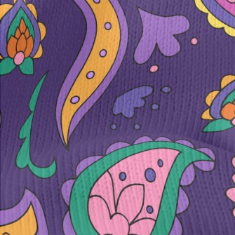 Simple Line Paisley Flower Stretch Jersey