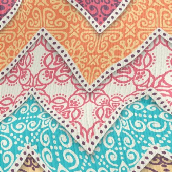 Colorful Flower Zigzag Pattern Stretch Jersey