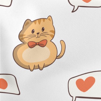 Bow Gentleman Cat Lightweight Cotton Poplin