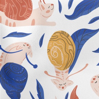 Cat Disguised As Snail Lightweight Cotton Poplin