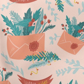 Christmas Greeting Letters Lightweight Cotton Poplin
