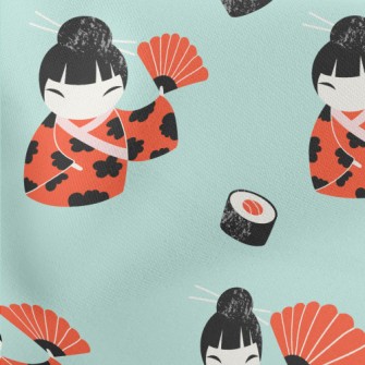 Japanese Doll Sushi Lightweight Cotton Poplin