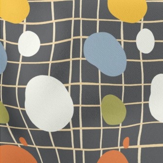 Lines With Multi-colored Dots Lightweight Cotton Poplin