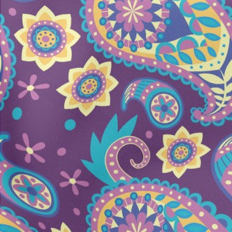 Psychedelic Paisley Flower Lightweight Cotton Poplin