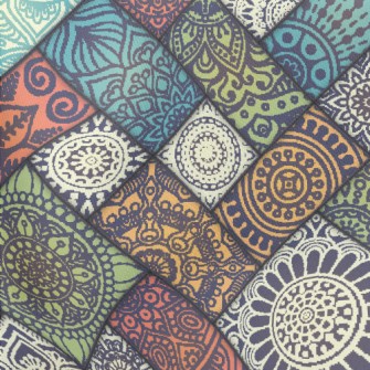 Combination Block Damask Lightweight Cotton Poplin