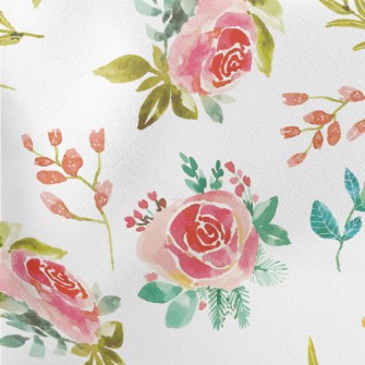Watercolor Rubbing Rose Lightweight Cotton Poplin