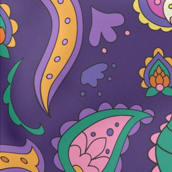 Simple Line Paisley Flower Lightweight Cotton Poplin