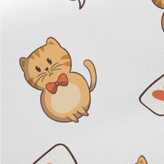 Bow Gentleman Cat Midweight Cotton Poplin