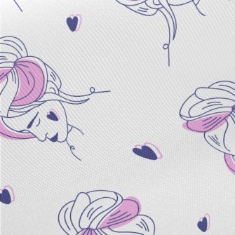 Loving Woman With Updo Hair Midweight Cotton Poplin