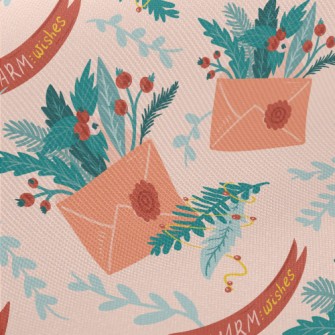 Christmas Greeting Letters Midweight Cotton Poplin