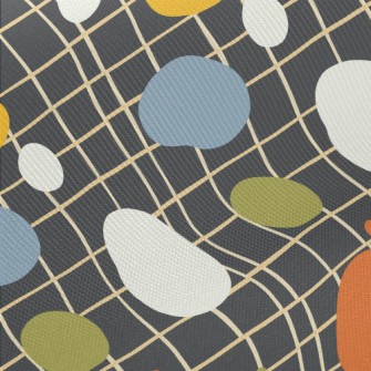 Lines With Multi-colored Dots Midweight Cotton Poplin
