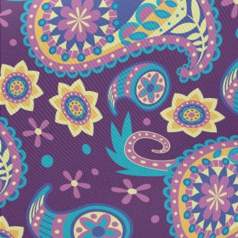 Psychedelic Paisley Flower Midweight Cotton Poplin