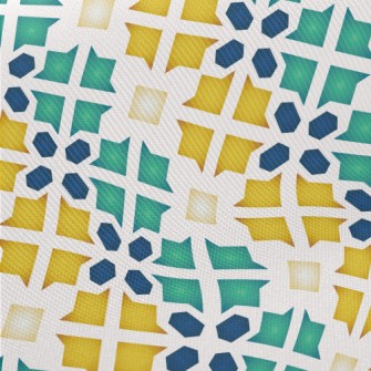 Flower Shaped Block Splicing Midweight Cotton Poplin