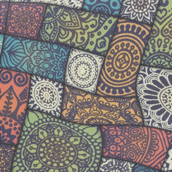 Combination Block Damask Midweight Cotton Poplin