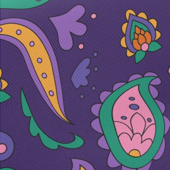 Simple Line Paisley Flower Midweight Cotton Poplin