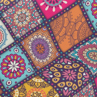 Lattice Wheal Flower Midweight Cotton Poplin