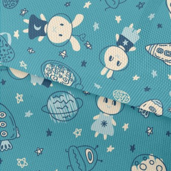 Hand Drawn Rabbit In Space Waterproof Oxford