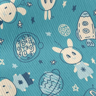 Hand Drawn Rabbit In Space Standard Corduroy