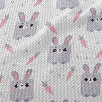 Cute Cube Rabbit Birdseye Piqué