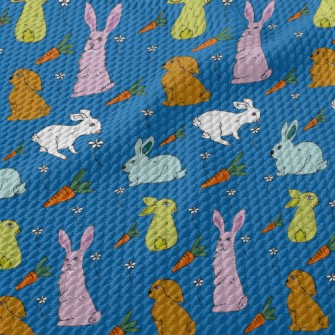 Hand Drawn Rabbit And Carrot D Birdseye Piqué