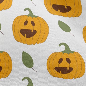 Carved Pumpkin With Leaves Chiffon