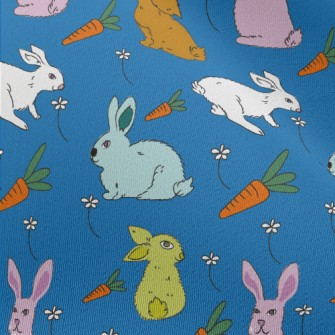 Hand Drawn Rabbit And Carrot D Chiffon