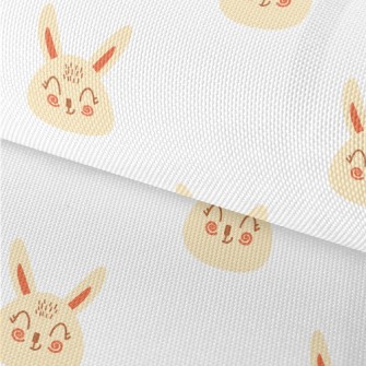 Hand Drawn Cute Blush Rabbit Waterproof Oxford