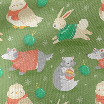 Christmas Party Animals Waterproof Canvas