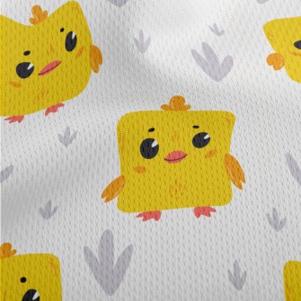 Yellow Cube Chicken Athletic Mesh Flat Back
