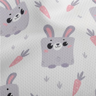 Cute Cube Rabbit Athletic Mesh Flat Back