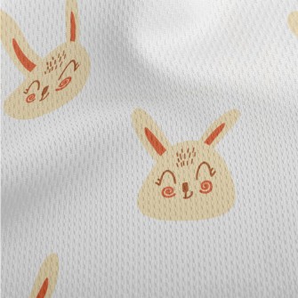 Hand Drawn Cute Blush Rabbit Athletic Mesh Flat Back