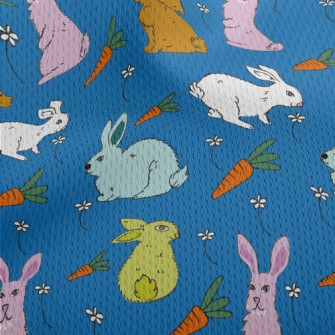 Hand Drawn Rabbit And Carrot D Athletic Mesh Flat Back
