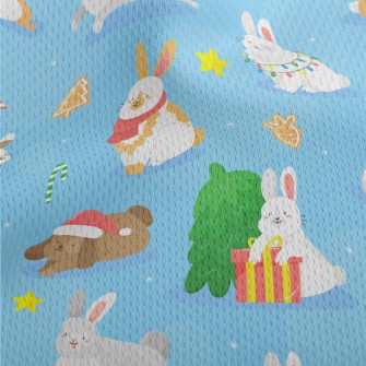 Bunny Christmas Party Athletic Mesh Flat Back