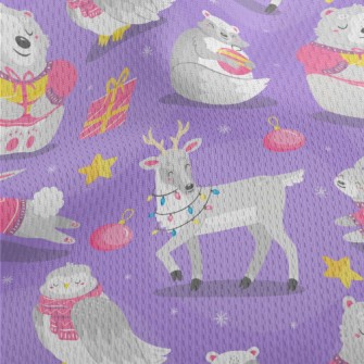 Cute Animals Opening Gifts Athletic Mesh Flat Back